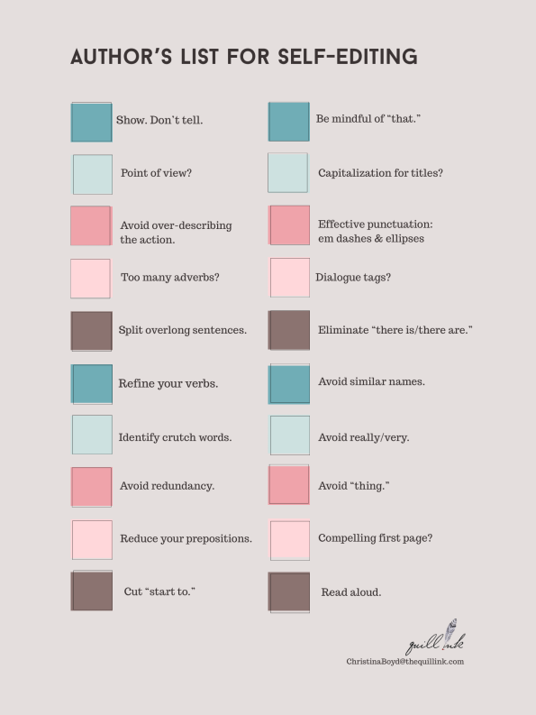 Christina Boyd of Quill and Ink Author Editing Checklist